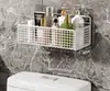 Estante de Almacenamiento para Pared de Baño sin Taladro, Cesta de Ducha de Alambre Metálico, Organizador de Baño a Prueba de Óxido con Ganchos Adhesivos