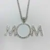 Suministro Exclusivo Transfronterizo para Colgante de Mamá Europeo y Americano Base en Blanco para Transferencia de Calor con Collar de Diamantes Venta al por Mayor Sublimación Impresión DIY