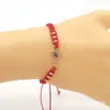 Pulsera de Cruz de Aleación con Incrustaciones de Diamante y Cuerda Roja Más Vendida Transfronteriza Europea y Americana, Pulsera Tejida a Mano con Nudo Plano para Apilar
