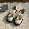 Sapatos Pequenos de Couro de Bico Redondo Estilo Japonês Estilo Preppy de Sola Grossa para Mulheres no Outono e Inverno com Saias Novos Scarpins Retrô de Outono e Inverno 2025