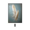 Pintura Decorativa Abstracta de Plumas en Blanco y Negro para Fondo de Sofá, Mural Moderno de Alta Gama y Sencillo para Vestíbulo de Entrada