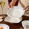 Juego de Plato Plato Plato de Cerámica para el Hogar con Color Bajo Esmalte 2026 Nuevo Juego de Vajilla de Cerámica Simple Regalo de Inauguración