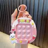 Chaveiro de música bolha de apertar para animais pequenos brinquedo descompressão chaveiro pingente de bolsa máquina de pegar garra pequeno presente atacado