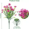 Flores Artificiales Transfronterizas de Amazon Plantas Falsas de Plástico 7 Cabezas Malla 35 Eucalipto Violeta Decoración Exterior