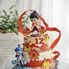 Adornos Decorativos de Pastel Net Red Nazha Ao C Hot Wheels Rojo Mixto Tianling Enchufe de Cumpleaños para Niños Niños