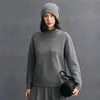 Tricô de Caxemira Novo para Outono e Inverno para Mulheres, Gola Alta Meia, Solto, Casual, Simples, Versátil Tricô de Caxemira para Ir ao Trabalho e Uso Urbano