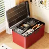 Caja de Almacenamiento de Herramientas Portátil, Gran Capacidad, Caja de Almacenamiento con Contraseña de Compartimentos Múltiples, Caja Organizadora Apilable para Artículos Varios Montada en Coche