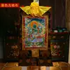 Vila de Xizang Tecido de Algodão Nepales Pigmento Mineral Natural Pintura Thangka da Tara Verde Thangka da Tara Estátua de Buda 1,1m