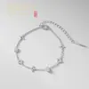 Collar de titanio de lujo de alta gama, cuadrado pequeño geométrico con flor, para mujer, conjunto de cadena para clavícula de trébol de cuatro hojas de celebridad de internet a la moda
