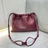 Bolso de piel auténtica para mujer de Niche Design 2024, bandolera de hombro con cordón tejido.