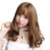 Peluca al por mayor de fábrica para mujer, cabello rizado mediano y largo, rostro redondo, flequillo de aire, cabeza de flor de pera, set, Corea del Sur, flequillo pulcro, cabello rizado corto