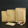 Bolsa de Embalaje para Semillas de Melón Fondo Plano Bolsa de Papel Kraft con Cierre Zip Bolsa Sello para Alimentos Bolsa de Papel Kraft Aluminizado Lista para la Venta