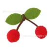 Punto Lindo Lazo Cereza Bola de Pelo DIY Hoja Par Bola Hecho a Mano Ropa Infantil Accesorios para el Cabello Accesorios