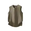 G-Stone Verano Nuevo Sección de Bambú Raya de Algodón Estampado de Letras Chaleco sin Mangas para Hombre Holgado Cuello Redondo Deportivo Casual
