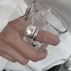 Anillos Vintage con Letras Desgastadas para Mujer, Dulces y Geniales Apilables Versátiles Personalidad Hip-Hop Anillos Abiertos, Anillos de Dedo Índice Creativos de Moda