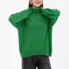 Suéter de Cuello Alto de Color Sólido para Comercio Exterior Transfronterizo 2026 Suéter de Punto Holgado Otoño e Invierno Europeo y Americano Versátil Clásico Nuevo Suéter para Mujer