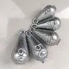 Plomada de pesca, plomada de peso para pesca, plomada para pesca en mar de lance a larga distancia, anzuelo con hilo, nueva plomada galvanizada de imitación de plomo con argolla, plomada de hierro con forma de gota de agua