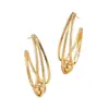Amazon Pendientes Retro Chapados en Oro Transfronterizos Pendientes de Temperamento de Alta Gama para Mujer Pendientes Exagerados de Celebridad de Internet para Mujer