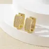 Brincos de Zircônia Microcravejados de Luxo Leve Europeus e Americanos, Brincos de Estilo Temperamental Super Brilhantes, Brincos de Moda de Alto Padrão e Versáteis
