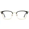 Nuevas Gafas Metálicas de Media Montura, Anti Luz Azul, Retro Trendy para Hombre, Se Pueden Combinar con Monturas Cuadradas de Graduación, Adelgazantes Gafas para Miopía al por Mayor