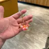 Chaveiro de acrílico transparente com areia movediça de desenho animado, pingente de bolsa, pequeno presente para crianças, decoração de carro
