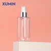 Xumin Spot Botella Spray Blanca Hombro Plano Fondo Redondo 200ml Botella Spray para Loción Mate Empaque Transparente para Productos de Cuidado de la Piel