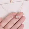 Versión Alta CNC Collar de Cerámica Baojia para Mujer Oro Rosa Primavera Hombrecito Rojo Estilo Benéfico Cadena para Clavícula Cintura Pequeña