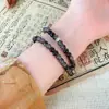 [como Desejado] Pulseira de Lema Chinês de Seis Caracteres para Mulheres, Design de Nicho de Luxo Acessível, Pulseira de Casal de Camada Dupla Estilo Chinês para Namorado