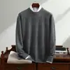 Baicai Veludo Nova Coleção Outono/Inverno: Suéter Premium de Cashmere para Homens, Gola Redonda, Casual, Moderno, Camada Base Tricotada, Suéter Versátil