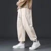 Calça de Veludo Cotelê Estilo Japonês para Homens, Nova Moda Primavera e Outono Marca Tendência, Calça Casual de Caimento Solto, Calça Longa Esportiva Jogger