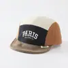 Gorra de béisbol de pana cálida con visera suave, logo cuadrado personalizado de otoño, estilo japonés, color block, gorro para bebé, transfronterizo