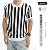 Camisa Polo de Punto Rayada Estilo Old Money para Hombre, Camiseta Polo de Manga Corta de Seda Helada de Verano para Hombre, Top de Negocios para Hombre