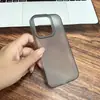 Funda de Teléfono Mate con Agujero Grande Adecuada para Apple 17 Simple 15Promax Anti-Caída 16 Mate 14 Gris Translúcido 18 Funda Protectora
