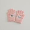 Guantes de Cinco Dedos para Niños Guantes Cálidos a Prueba de Viento para Invierno Otoño e Invierno Guantes de Dedos con Carita de Nieve de Dibujos Animados