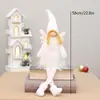 Decoraciones Navideñas Transfronterizas, Alas de Niña Ángel Lindas, Peluche Largo Blanco y Rosa, Muñeca Navideña Extensible