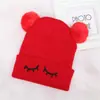 Bebê Bebê Gorro de Lã Outono e Inverno Meninos e Meninas Dormindo Gorro de Malha Bonito Bola Dupla