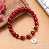 Nuevo Pulsera de Cristal de Cinabrio Vintage Estilo Chino para Mujer, Joyería Cultural y Creativa Tendencia Nacional de Templo, Popular en Lugares Escénicos, Venta al por Mayor para Puestos