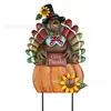2026 Venta Caliente Transfronteriza Metal Señal para Jardín de Acción de Gracias Exterior Jardín Calabaza Fiesta Festiva Estaca de Suelo Decoración