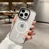 Funda de Teléfono Magnética Anticaídas de Dos Colores de Comercio Exterior Adecuada para Apple 15 Promax Magnética 16 Moderna 12 Multicolor 11