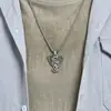 Collar Transfronterizo Europeo y Americano del Arcángel San Miguel de Acero de Titanio para Hombre Cadena de Suéter Personalizada de Nicho Literario Retro