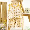 Conjunto de Colete Infantil Versão Coreana 2026 Novo Estilo Meninos e Meninas Desenho Animado Colete Fino Sem Mangas Conjunto de Shorts Tendência
