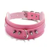 Punk Novo Estilo Punk Rock Europeu e Americano Colar de Couro PU Gargantilha para Boate Bar Corrente para Clavícula Feminina com Espinhos