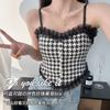 Ropa interior de una pieza con parte superior de tubo con espalda de encaje para mujer, base de soporte superior push up, copa interior fija antiexposición, correa de pecho envuelta