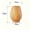Lámpara de Mesa de Bambú Natural Lámpara de Mesita de Noche Dormitorio Estudio Luz de Bambú Atmósfera Luz Nocturna Casa de Huéspedes Pequeña Lámpara de Mesa Retro