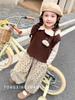 Chaleco de Moda Estilo Coreano Conjunto de Otoño para Niñas, Nueva Camiseta Básica Elegante para Niños para Primavera y Otoño