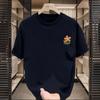 Venta al por mayor de fábrica, moda coreana, camiseta de media manga para hombre, sencilla, de alta calidad, con estampado holgado, de manga corta