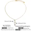 Collar Yuhui Transfronterizo de Acero de Titanio con Circonita en Forma de Gota de Agua, Diseño Geométrico Irregular, Collar en Forma de Y de Acero Inoxidable Chapado en Oro Real
