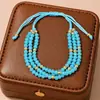 Pulseira Bohemian de Três Camadas Empilhadas Mais Vendida na Europa e América Design de Nicho Simples Versátil Pulseira de Contas Feita à Mão