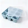 Nuevo molde plegable para cubitos de hielo con tapa, silicona de grado alimenticio, fácil de desmoldar los cubitos de hielo, apto para uso doméstico, máquina de hielo para refrigerador