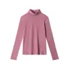 Camiseta de Manga Larga Base de Color Sólido de Cuello Alto Versión Multicolor Heyhenry para Mujer en Primavera y Otoño con Hombros Normales y Corte Ajustado